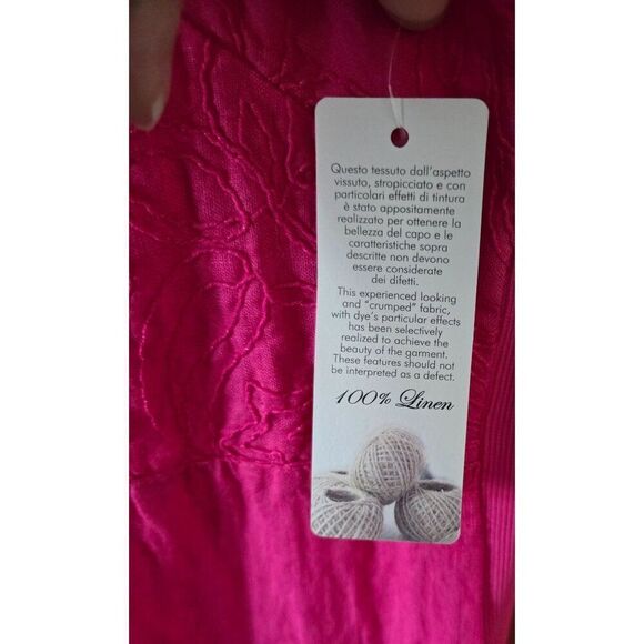 Pink Sleeveless Crinkled Linen Embroidered Tunic Top For Women - Picture 4 of 10